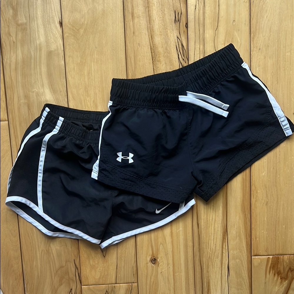 Under Armour + Nike Black Athletic Shorts Set - Sz 5-6